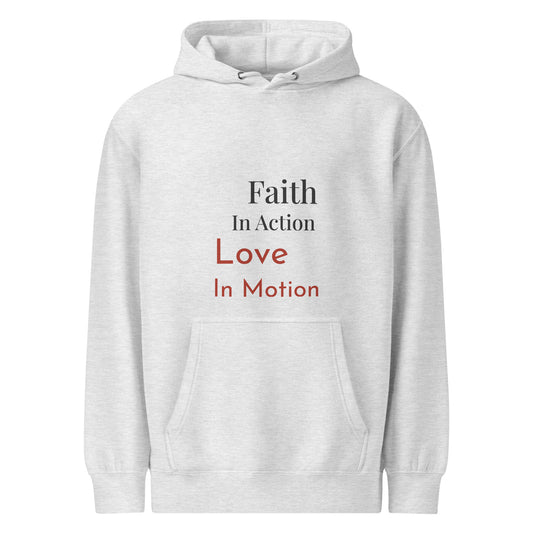 Faith in Action Hoodie - Inspirational Sweatshirt, Cozy Gift for loved ones